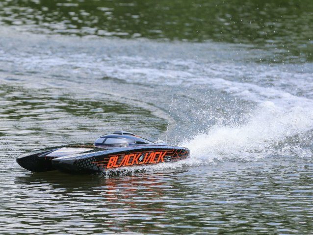 orange and black Blackjack 42" 8S Brushless Catamaran RTR - Boats - view 17