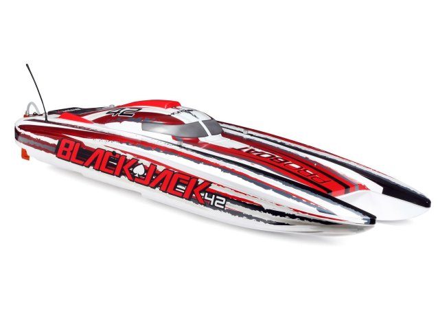 white and red Blackjack 42" 8S Brushless Catamaran RTR - Boats - view 3