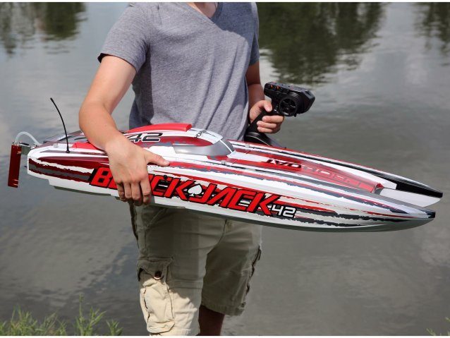 white and red Blackjack 42" 8S Brushless Catamaran RTR - Boats - view 15