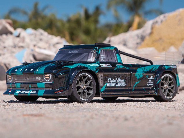 black and teal 1/8 INFRACTION 3S 4X4 BLX Resto-Mod Truck RTR - Cars - view 11