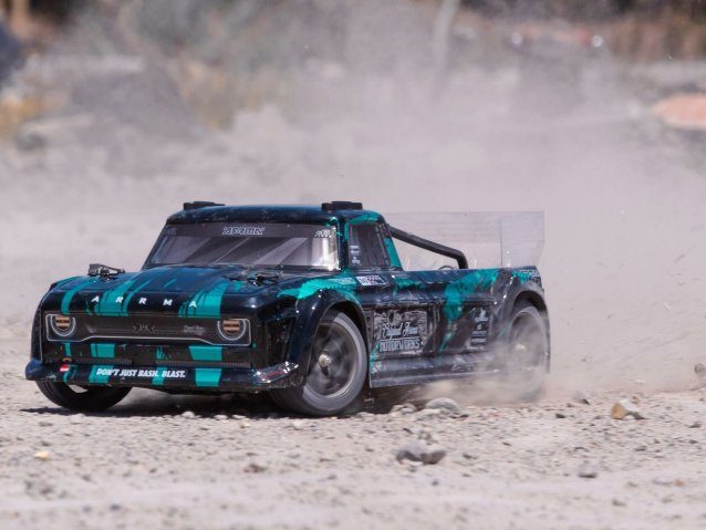 black and teal 1/8 INFRACTION 3S 4X4 BLX Resto-Mod Truck RTR - Cars - view 12