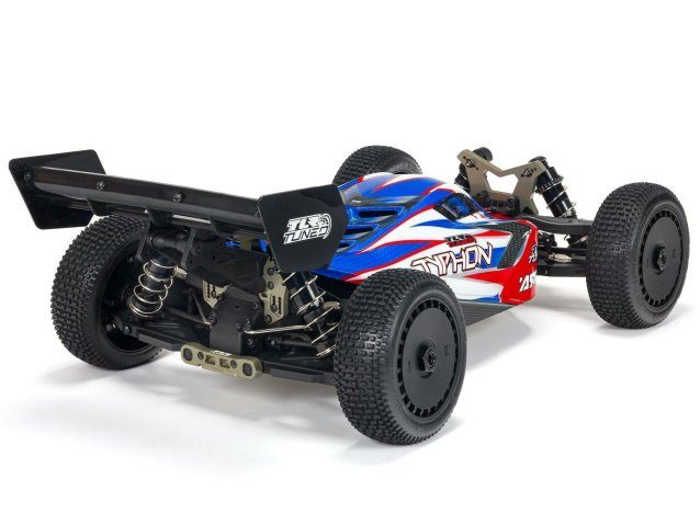 red and blue 1/8 TLR TUNED TYPHON 6S 4X4 BLX Buggy RTR - Cars - view 2