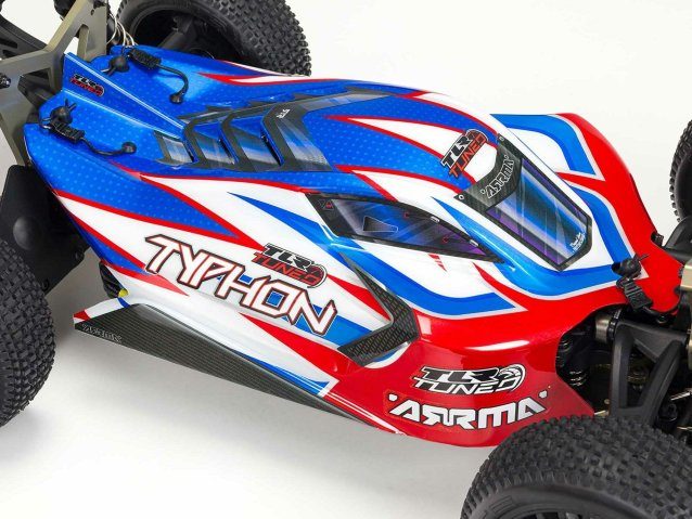 red and blue 1/8 TLR TUNED TYPHON 6S 4X4 BLX Buggy RTR - Cars - view 22