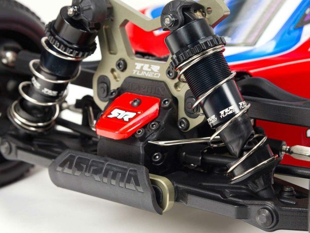 red and blue 1/8 TLR TUNED TYPHON 6S 4X4 BLX Buggy RTR - Cars - view 24