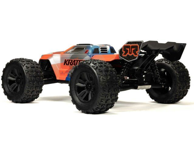 orange and blue 1/8 KRATON 6S V6 4X4 BLX Speed Monster Truck RTR - Cars - view 2