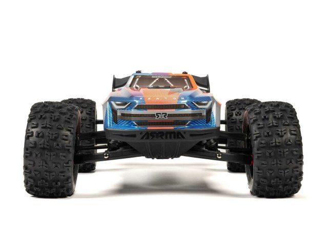orange and blue 1/8 KRATON 6S V6 4X4 BLX Speed Monster Truck RTR - Cars - view 3