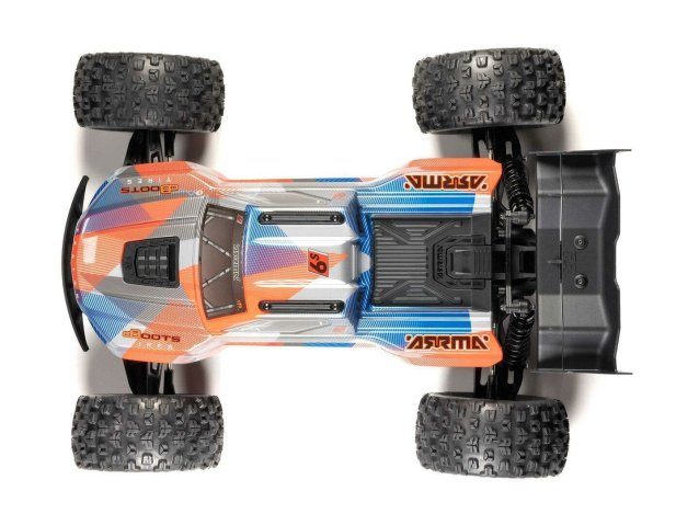 orange and blue 1/8 KRATON 6S V6 4X4 BLX Speed Monster Truck RTR - Cars - view 6