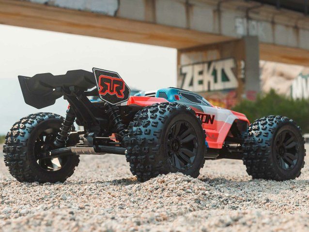 orange and blue 1/8 KRATON 6S V6 4X4 BLX Speed Monster Truck RTR - Cars - view 15