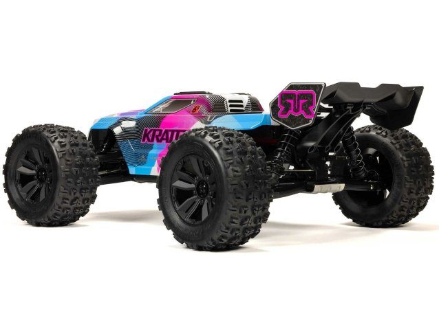pink and blue 1/8 KRATON 6S V6 4X4 BLX Speed Monster Truck RTR - Cars - view 2