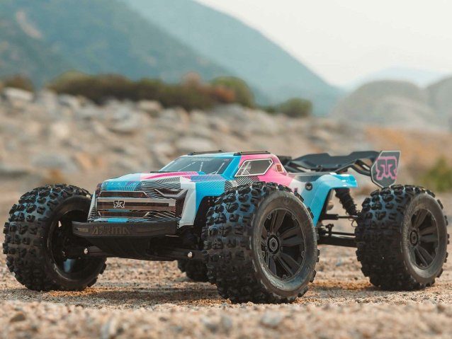 pink and blue 1/8 KRATON 6S V6 4X4 BLX Speed Monster Truck RTR - Cars - view 15