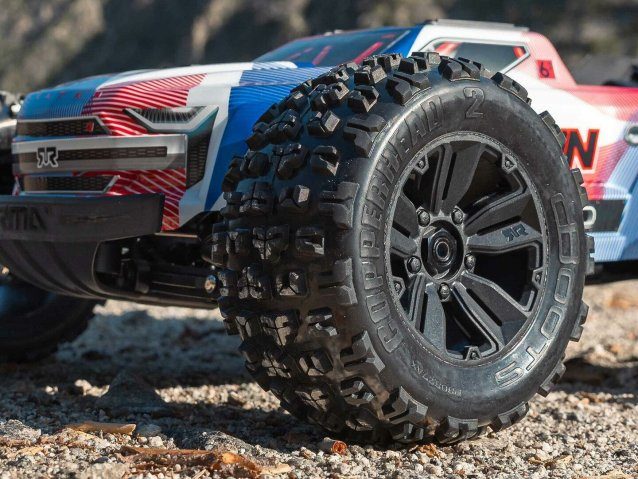 blue and red 1/8 KRATON 6S V6 4X4 BLX Speed Monster Truck RTR - Cars - view 3