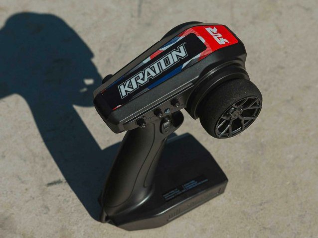 blue and red 1/8 KRATON 6S V6 4X4 BLX Speed Monster Truck RTR - Cars - view 4