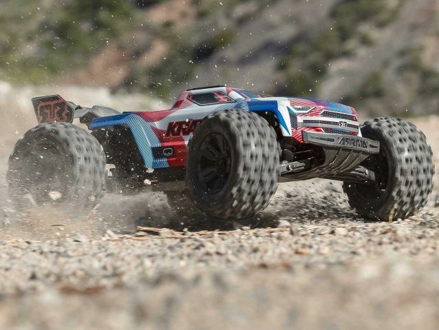 blue and red 1/8 KRATON 6S V6 4X4 BLX Speed Monster Truck RTR - Cars - view 6