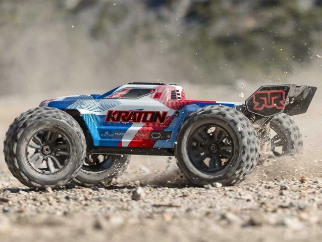 blue and red 1/8 KRATON 6S V6 4X4 BLX Speed Monster Truck RTR - Cars - view 7