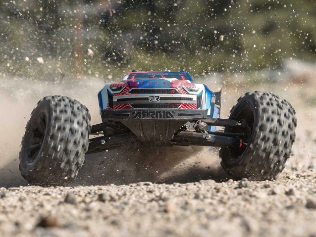 blue and red 1/8 KRATON 6S V6 4X4 BLX Speed Monster Truck RTR - Cars - view 8