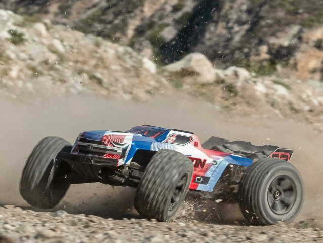 blue and red 1/8 KRATON 6S V6 4X4 BLX Speed Monster Truck RTR - Cars - view 11