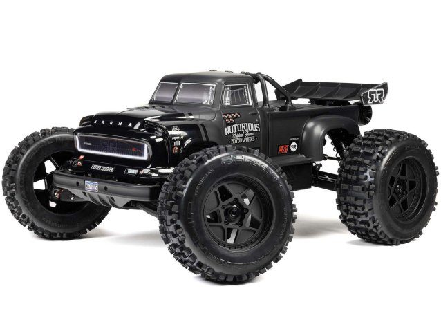 black 1/8 NOTORIOUS 6S V6 4X4 BLX Stunt Truck RTR - Cars