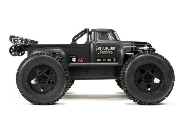 black 1/8 NOTORIOUS 6S V6 4X4 BLX Stunt Truck RTR - Cars - view 4
