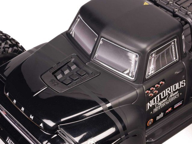 black 1/8 NOTORIOUS 6S V6 4X4 BLX Stunt Truck RTR - Cars - view 11