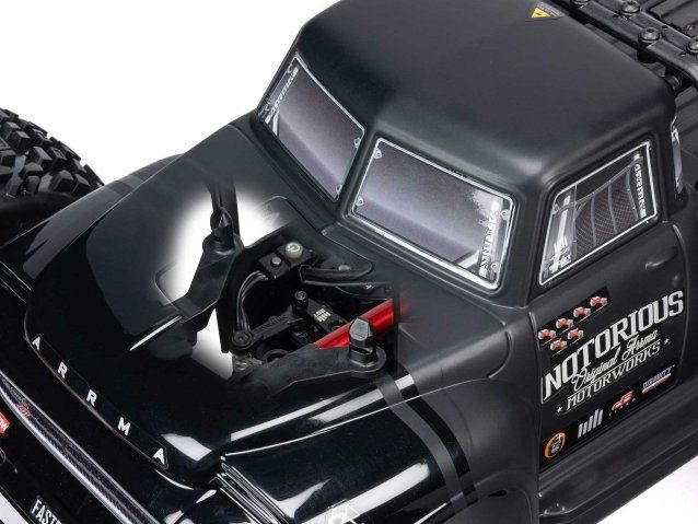 black 1/8 NOTORIOUS 6S V6 4X4 BLX Stunt Truck RTR - Cars - view 12