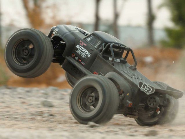 black 1/8 NOTORIOUS 6S V6 4X4 BLX Stunt Truck RTR - Cars - view 15