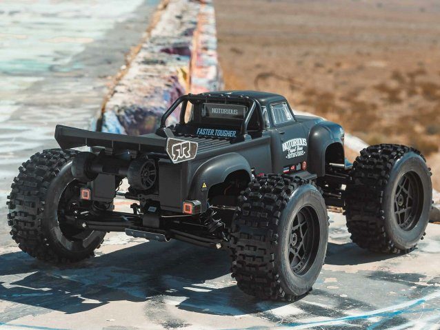 black 1/8 NOTORIOUS 6S V6 4X4 BLX Stunt Truck RTR - Cars - view 16