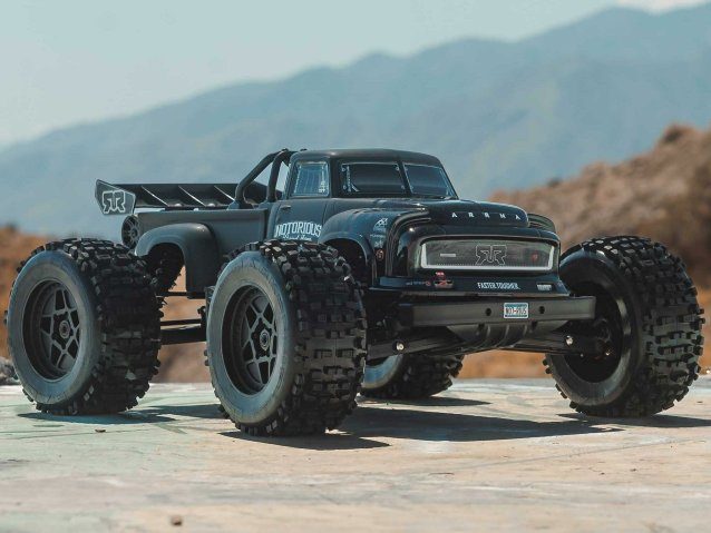 black 1/8 NOTORIOUS 6S V6 4X4 BLX Stunt Truck RTR - Cars - view 17