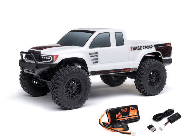 AXIAL 1/24 SCX24 Base Camp 4WD Rock Crawler RTR White - Cars