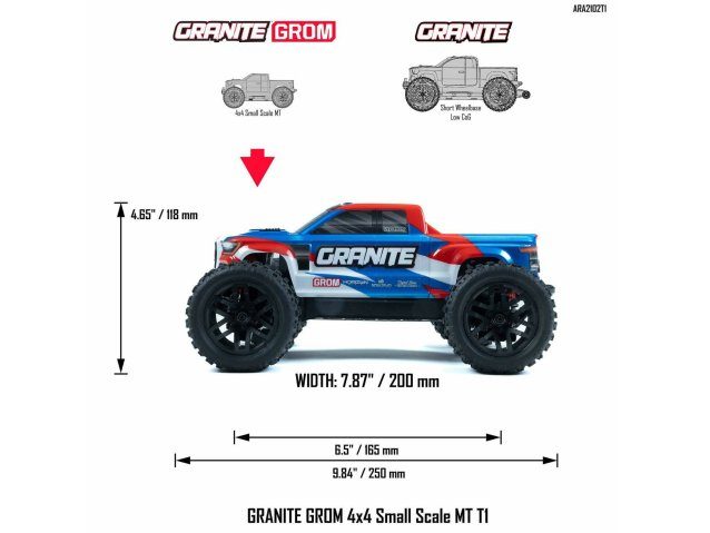 blue 1/18 GRANITE GROM MEGA 4X4 MT with Battery & Charger - Cars - view 18