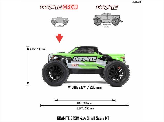green 1/18 GRANITE GROM MEGA 4X4 MT with Battery & Charger - Cars - view 18