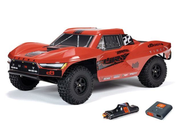 RED 1/10 FURY MEGA 550 4X2 SCT WITH BATTERY AND CHARGER - Cars