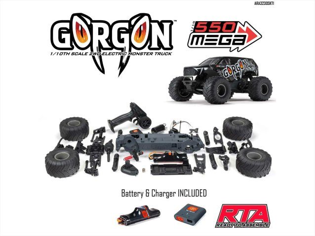 GUN METAL 1/10 GORGON MEGA 550 2WD MT RTA Kit WITH BATTERY AND CHARGER - Cars - view 26