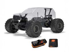 CLEAR 1/10 GORGON 2WD RTA Kit Brushed Monster Truck WITH BATTERY AND CHARGER