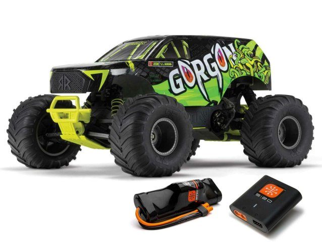 YELLOW 1/10 GORGON MEGA 550 2WD MT WITH BATTERY AND CHARGER - Cars