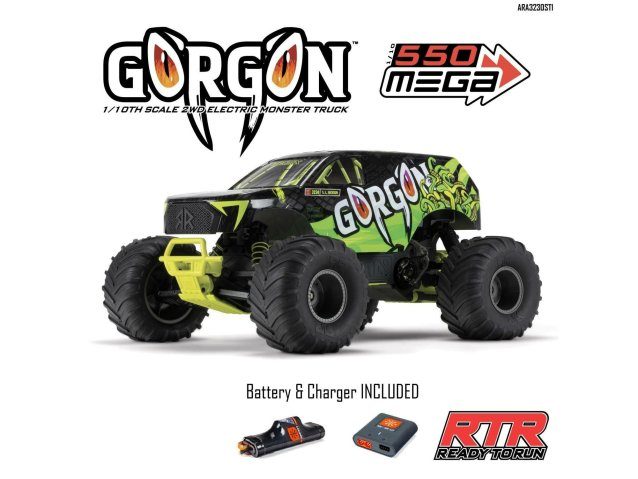 YELLOW 1/10 GORGON MEGA 550 2WD MT WITH BATTERY AND CHARGER - Cars - view 26