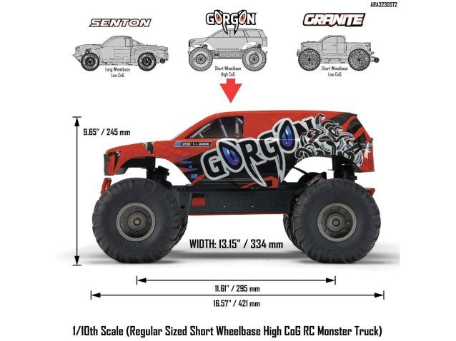 RED 1/10 GORGON MEGA 550 2WD MT WITH BATTERY AND CHARGER - Cars - view 24