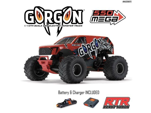 RED 1/10 GORGON MEGA 550 2WD MT WITH BATTERY AND CHARGER - Cars - view 25