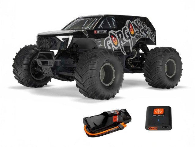GUN METAL 1/10 GORGON MEGA 550 2WD MT WITH BATTERY AND CHARGER - Cars