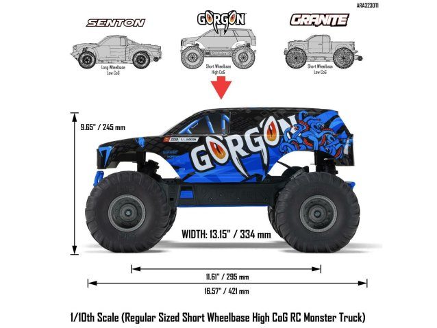blue 1/10 GORGON MEGA 550 2WD MT no battery and charger - Cars - view 26