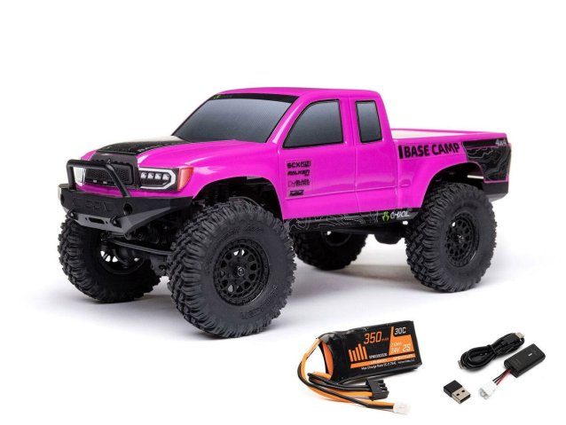 pink 1/24 SCX24 Base Camp 4WD Rock Crawler RTR - Cars