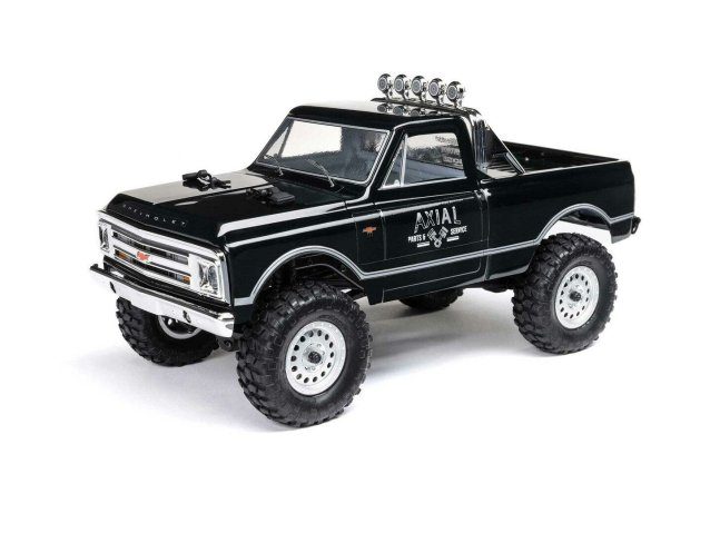 black 1/24 SCX24 1967 Chevrolet C10 4WD Rock Crawler RTR - Cars