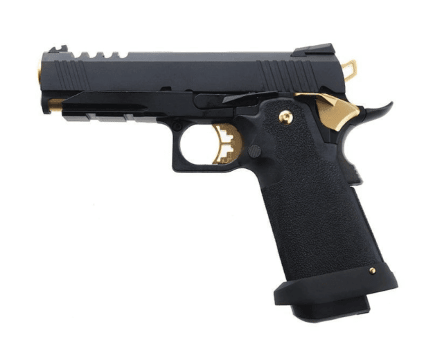 Armorer Works Custom 4.3 Hi-Capa GBBP (Gold - Black Frame - AW-HX2711) - Airsoft Hi Capa Pistols