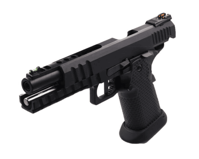 Armorer Works Custom Black Ace Hi-Capa GBBP (Black Slide - Black Barrel - AW-HX2033) - Airsoft Hi Capa Pistols - view 6