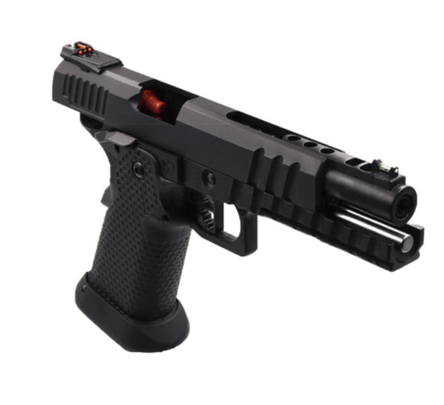 Armorer Works Custom Black Ace Hi-Capa GBBP (Black Slide - Black Barrel - AW-HX2033) - Airsoft Hi Capa Pistols - view 9