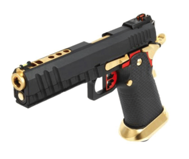 Armorer Works Custom Hi-Capa GBBP (Black Slide - Gold Barrel - Fully Auto. - AW-HX2032) - Airsoft Hi Capa Pistols - view 3