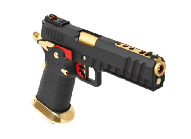 Armorer Works Custom Hi-Capa GBBP (Black Slide - Gold Barrel - Fully Auto. - AW-HX2032) - Airsoft Hi Capa Pistols - view 4