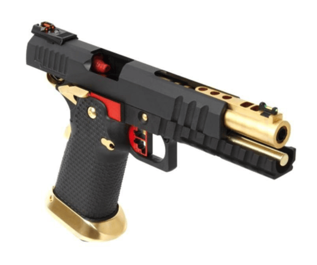 Armorer Works Custom Hi-Capa GBBP (Black Slide - Gold Barrel - Fully Auto. - AW-HX2032) - Airsoft Hi Capa Pistols - view 5