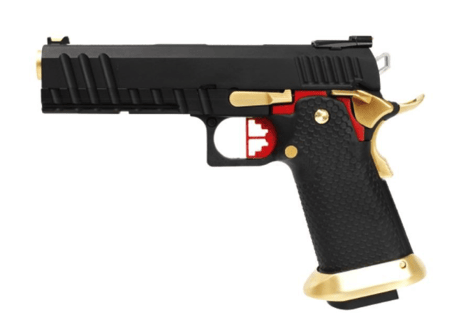 Armorer Works Custom Hi-Capa GBBP (Black Slide - Gold Barrel - Fully Auto. - AW-HX2032) - Airsoft Hi Capa Pistols - view 6