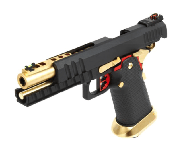 Armorer Works Custom Hi-Capa GBBP (Black Slide - Gold Barrel - Fully Auto. - AW-HX2032) - Airsoft Hi Capa Pistols - view 7