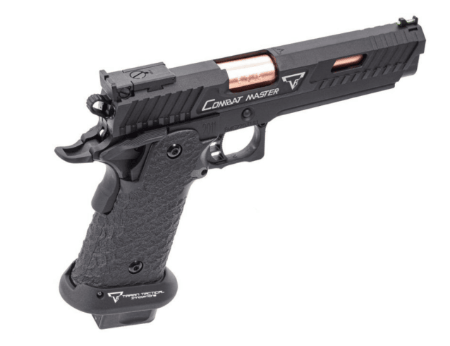 EMG x Armorer Works x Taran Tactical International Distinct JW3 Combat Master GBBP (FULLY AUTO. - TTI - Full Metal - Black - TT-CM0103) - Airsoft Hi Capa Pistols - view 8